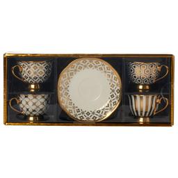 Home Essentials 8pc Asst 2oz Gold Espresso Cup Set