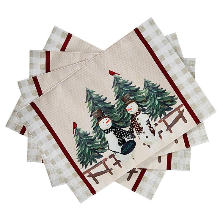Avanti Country Snowman Holiday Placemats - Set of 4