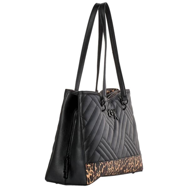 Betsey Johnson Quilted Leopard Triple Compartment Tote