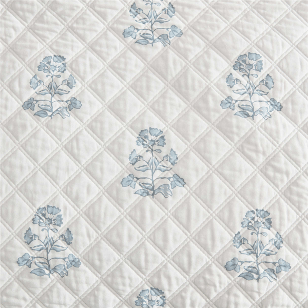 Martha Stewart Flower Block Print Quilt Set
