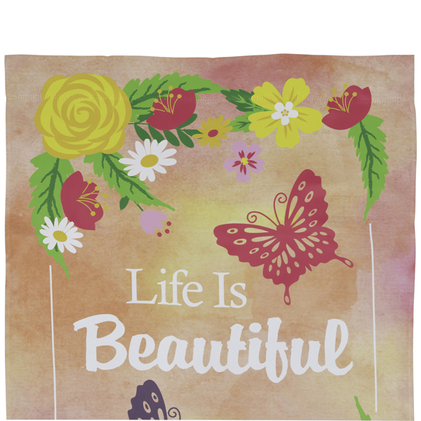 Northlight Life is Beautiful Pink Floral Outdoor House Flag