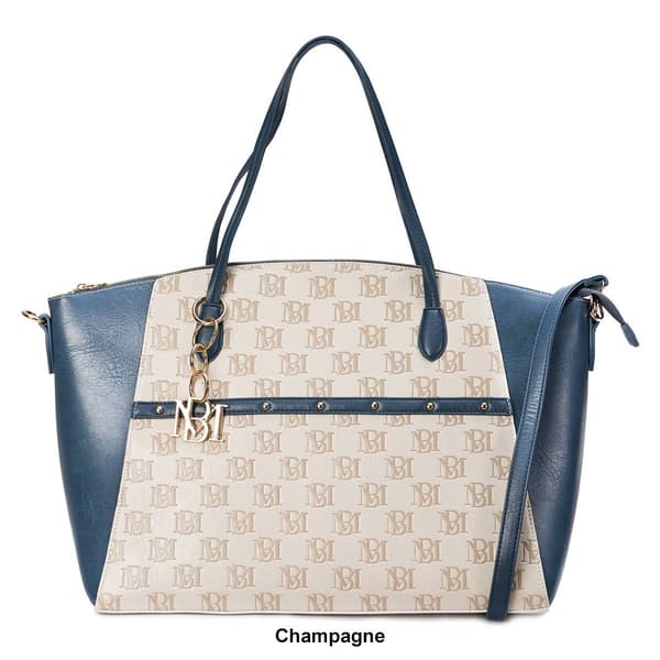 Badgley Mischka Caroline Vegan Leather Tote Weekender Travel Bag
