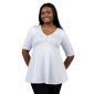 Plus Size 24/7 Comfort Apparel Elbow Sleeve Henley Tunic Top - image 1
