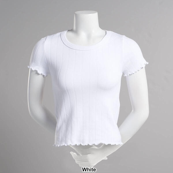 Juniors No Comment Contour Fit Wide Rib Baby Tee