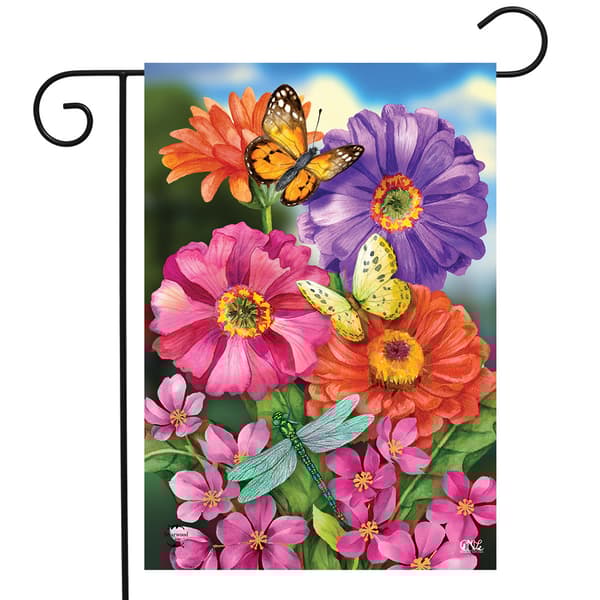 Briarwood Lane Zinnias in Bloom Garden Flag - image 