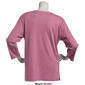 Petite Hasting & Smith 3/4 Sleeve Split Neck Lace Yoke Tee - image 2