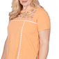 Womens Alfred Dunner Beachcomber Floral Embroidery Tee - image 5