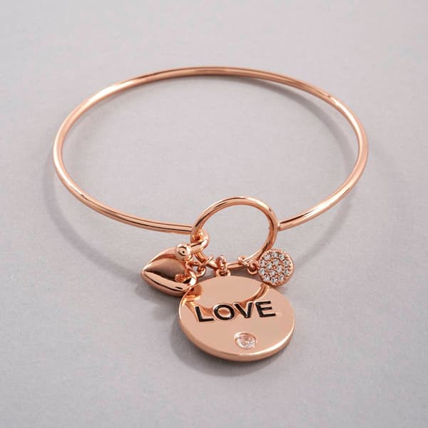 Inspirational Hook & Eye Charm Bracelet w/ Heart Love Charm - image 