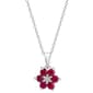 Gianni Argento Lab Grown Ruby Flower Pendant Necklace - image 1