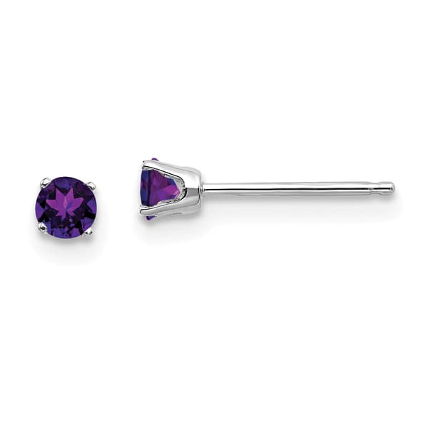 Gemstone Classics&#40;tm&#41; White Gold Amethyst Stud Earrings - image 