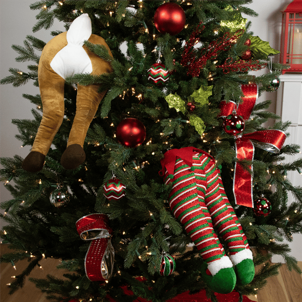 Northlight 19in. Red & Green Striped Elf Legs Christmas Décor