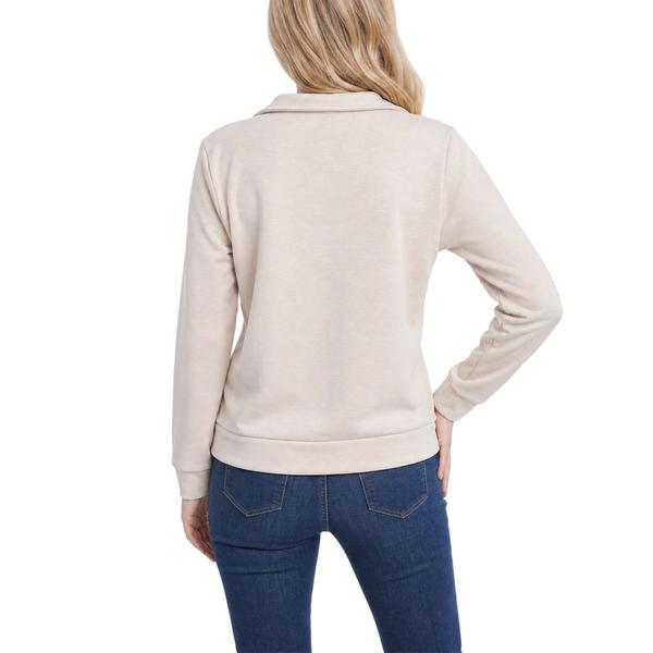 Womens NY Collection Long Sleeve 1/4 Zipper Pullover Sweatshirt