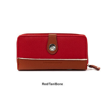  Stone Mountain USA Large Zip Around Leather Wallet, Red :  Clothing, Shoes & Jewelry