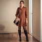 Womens Robbie Bee 3/4 Sleeve Faux Suede Ruffle Hem Shift Dress - image 2