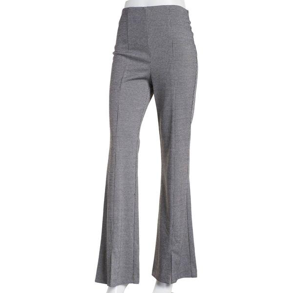 Juniors Leighton Houndstooth Front Slit Ponte Flare Pants - image 