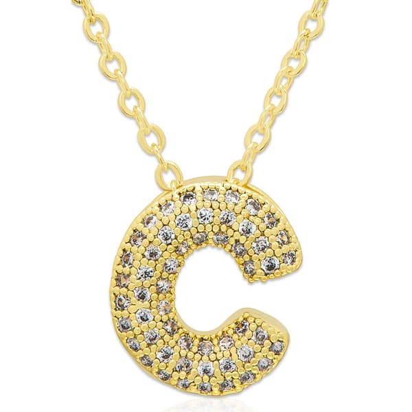 Accents by Gianni Argento 14kt. Gold Bubble Initial C Pendant - image 