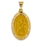 Unisex Gold Classics&#40;tm&#41; 14kt. Satin St. Christopher Medal Pendant - image 1