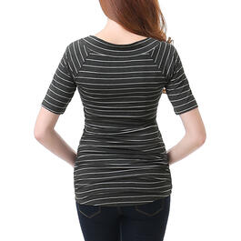 Womens Glow & Grow&#174; Stripe Ruched Maternity Top