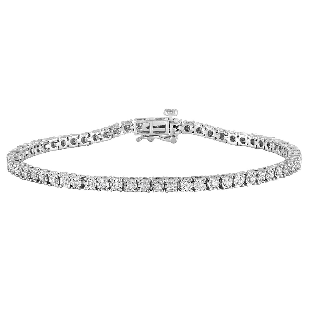 Nova Star® 1/4ctw. Lab Diamond Sterling Silver Tennis Brace