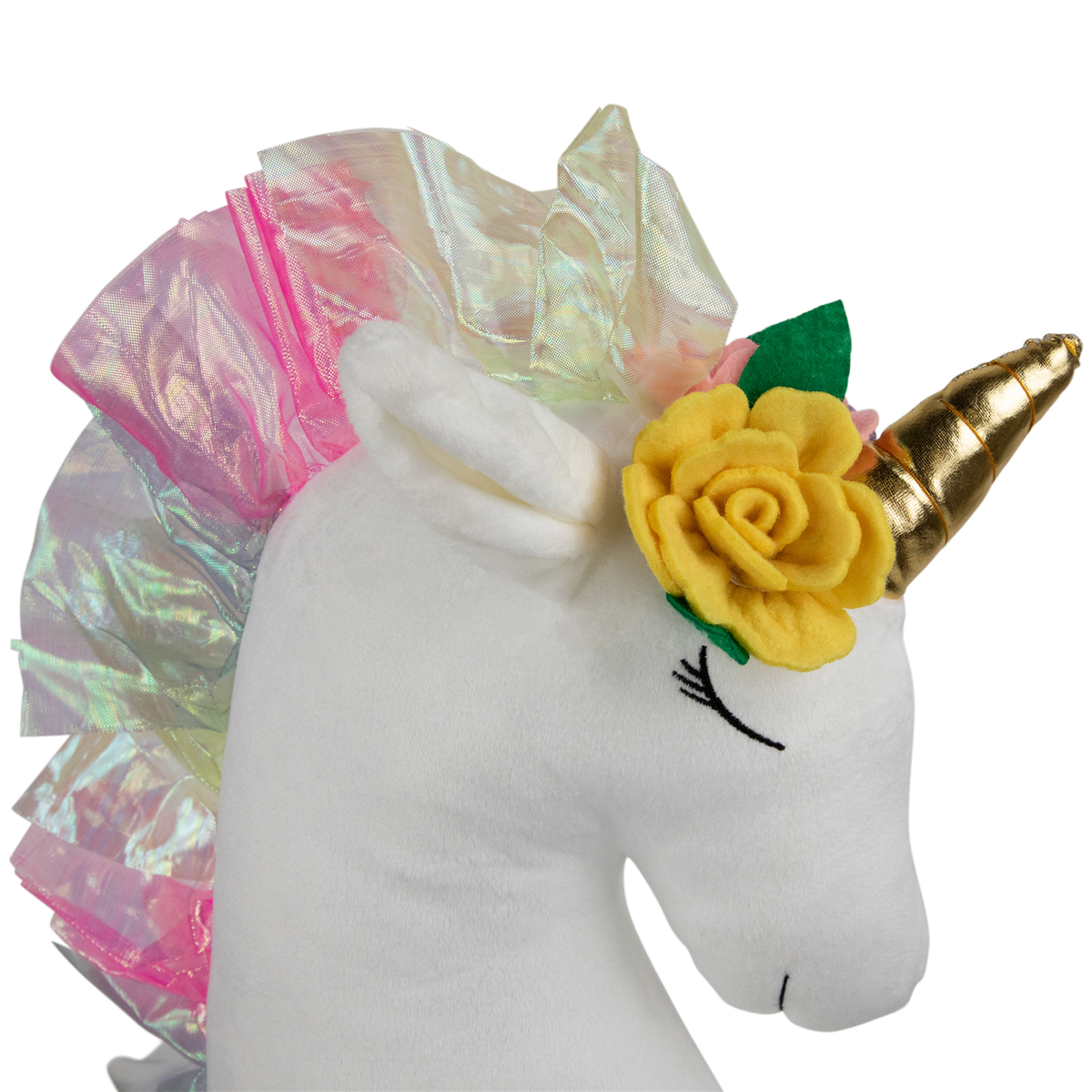 Northlight Plush Rainbow Unicorn Christmas Picks - Set of 2
