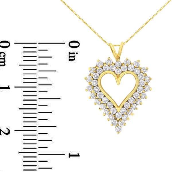 Haus of Brilliance 14kt. Gold 4ctw. Diamond Cluster Heart Pendant