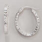 Candela 14K White Gold Oval Square Diamond Cut Earrings - image 1