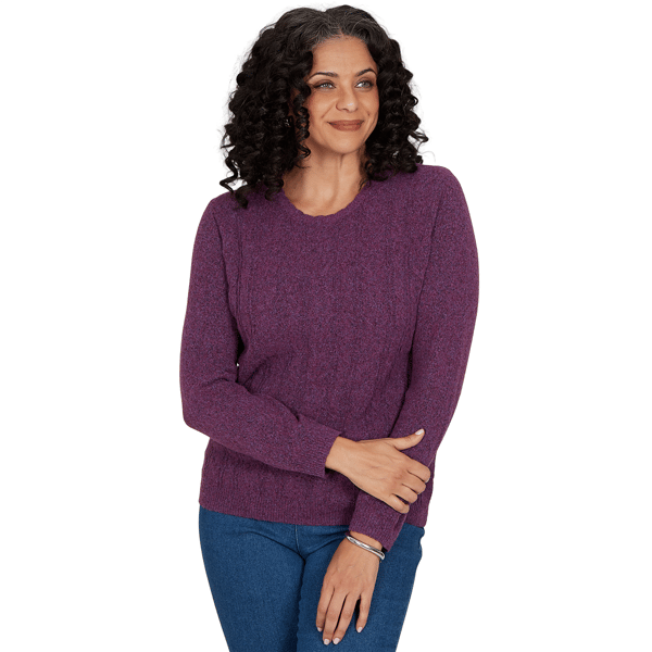 Womens Alfred Dunner Classics_F6 Cable Cashmelon Sweater - image 