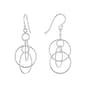 Fine Silver Plated Triple Circle Drop Earrings - image 1