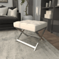 9th & Pike® Modern White Leather Ottoman Stool - image 6