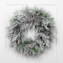 Northlight 26in. Snowy Needle Pine & Pinecone Christmas Wreath