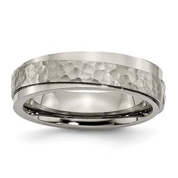 Mens Endless Affection(tm) Titanium 6mm Ridged Edge Wedding Band