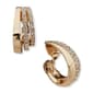 Anne Klein 25mm Gold-Tone Crystal 3 Way Clip Hoop Earrings - image 1