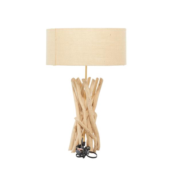 9th & Pike® Beige Wood Rustic Table Lamp