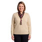 Plus Size Emily Daniels Long Sleeve Solid Hacci Tie Neck Sweater - image 1