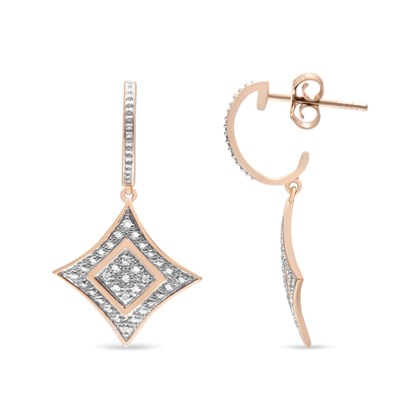 Haus of Brilliance Round Diamond Accent Dangle Rhombus Earrings