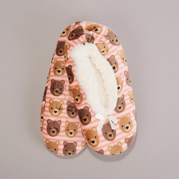 Womens Fuzzy Babba Velour Bears Slipper Socks - image 