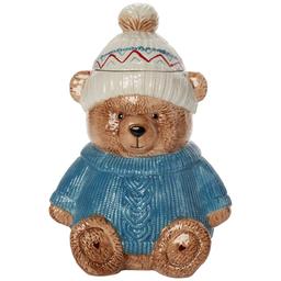 Home Essentials 125oz Teddy Bear W/ Blue Sweater Cookie Jar