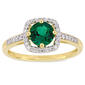 Gemstone Classics&#40;tm&#41; 10kt. Gold & Emerald Square Halo Ring - image 1
