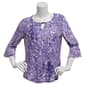 Womens Notations 3/4 Ruffle Sleeve Abstract Floral Blouse - image 1