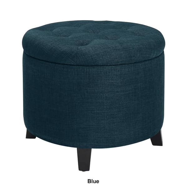 Convenience Concepts Designs4Comfort Fabric Round Storage Ottoman
