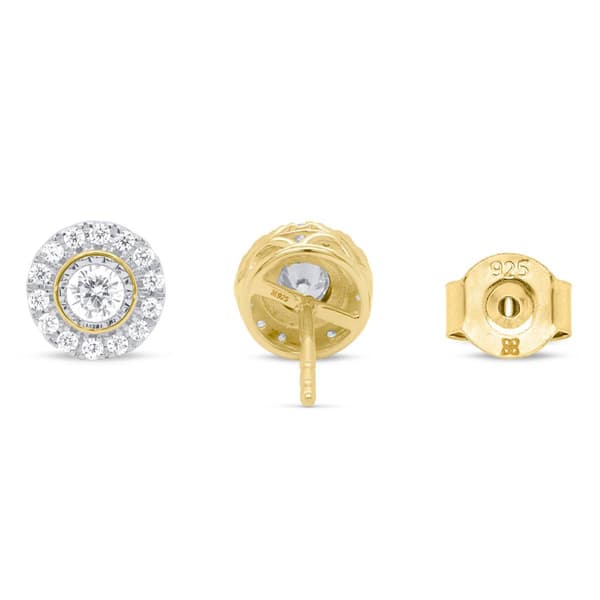 Nova Star® Yellow Gold 1/2ctw. Lab Grown Diamond Halo Earrings