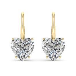 Moluxi&#8482; 14kt. Gold 4ctw. Moissanite Heart Dangle Earrings