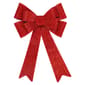 Northlight Seasonal 24in. LED Red Tinsel Christmas Bow Decor - image 1