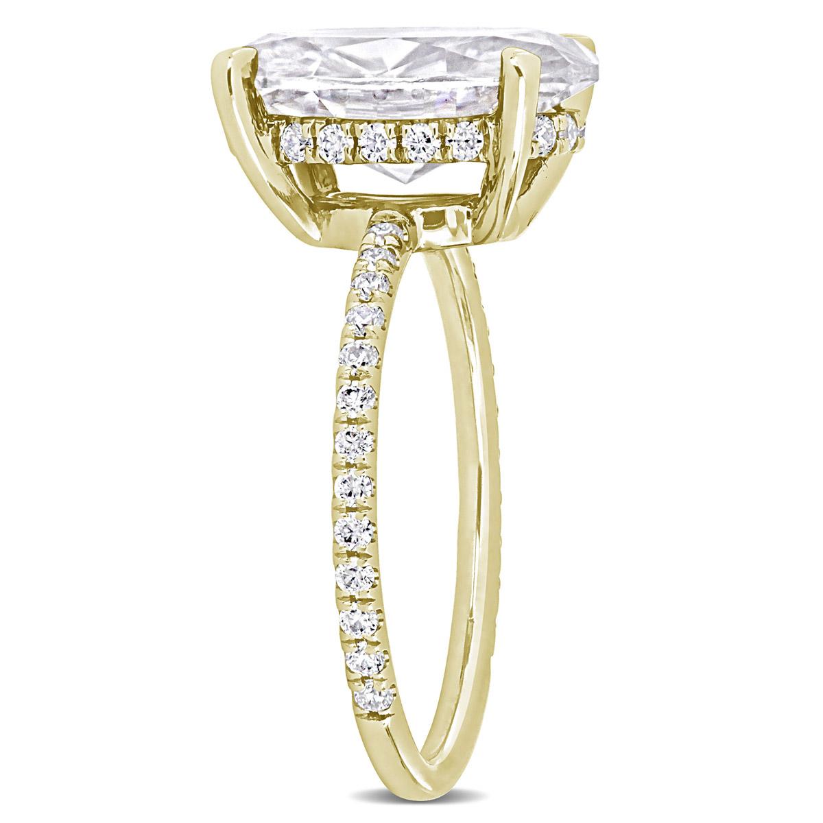 Gemstone Classics™ 10kt. Yellow Gold 4 7/8ctw. Moissanite Ring