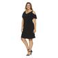 Plus Size MSK Cold Shoulder Solid Swing Shift Dress - image 4