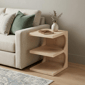 HomeRoots 24in. Natural Solid Wood End Table With Two Shelves - image 1