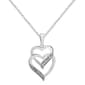 Natural Diamond Sterling Silver Double Heart Pendant Necklace - image 1