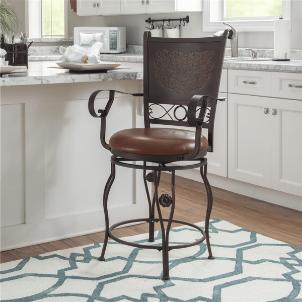 Linon Home Decor Beatrix Big & Tall Armed Counter Stool