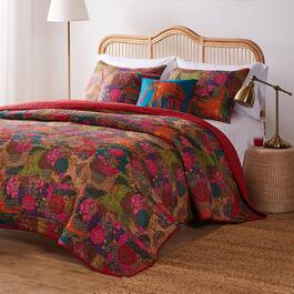 Greenland Home Fashions&#40;tm&#41; Jewel Kantha-style Quilt Set w/ Pillows