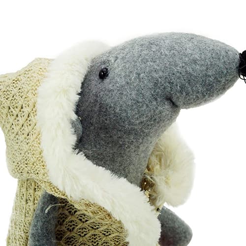 Northlight Seasonal 12in. Standing Mouse with Beige Hooded Coat